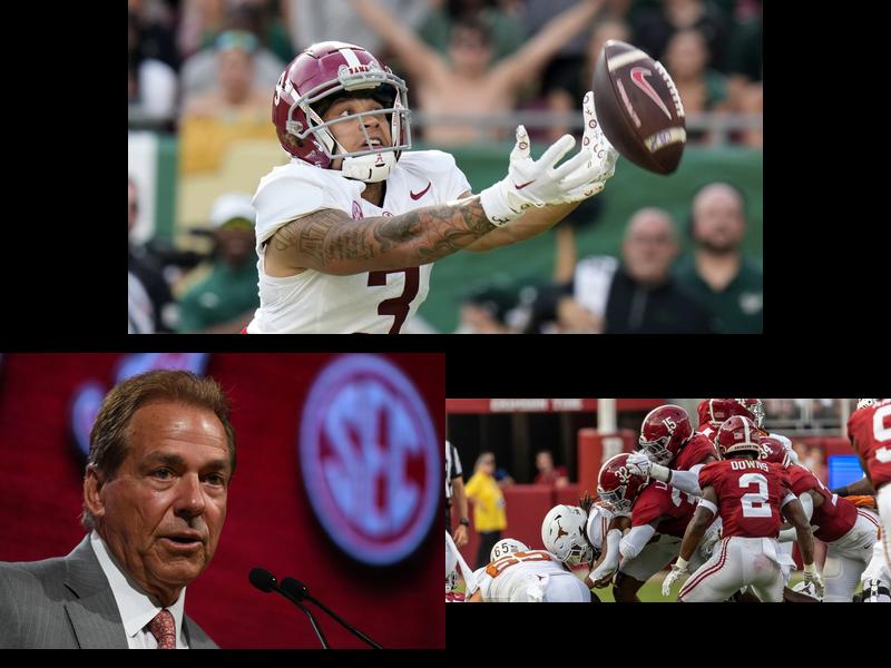 Can Alabama overcome their offensive struggles and quarterback issues to maintain their standing in the AP Top 10 rankings?